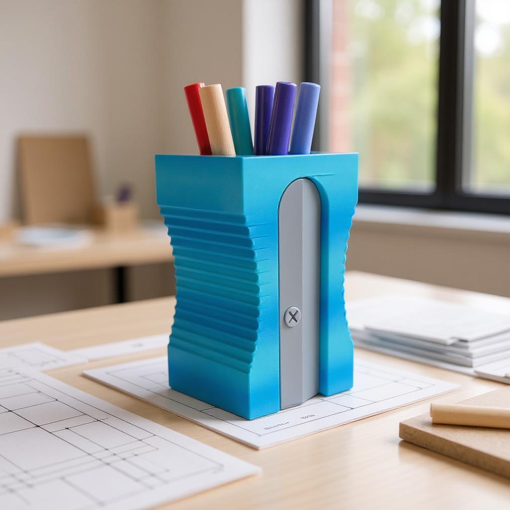 Desk Tidy 3D Printed Pencil Sharpener Holder – Fun Desk Organizer for Kids & Teachers, Unique Stationery Gift