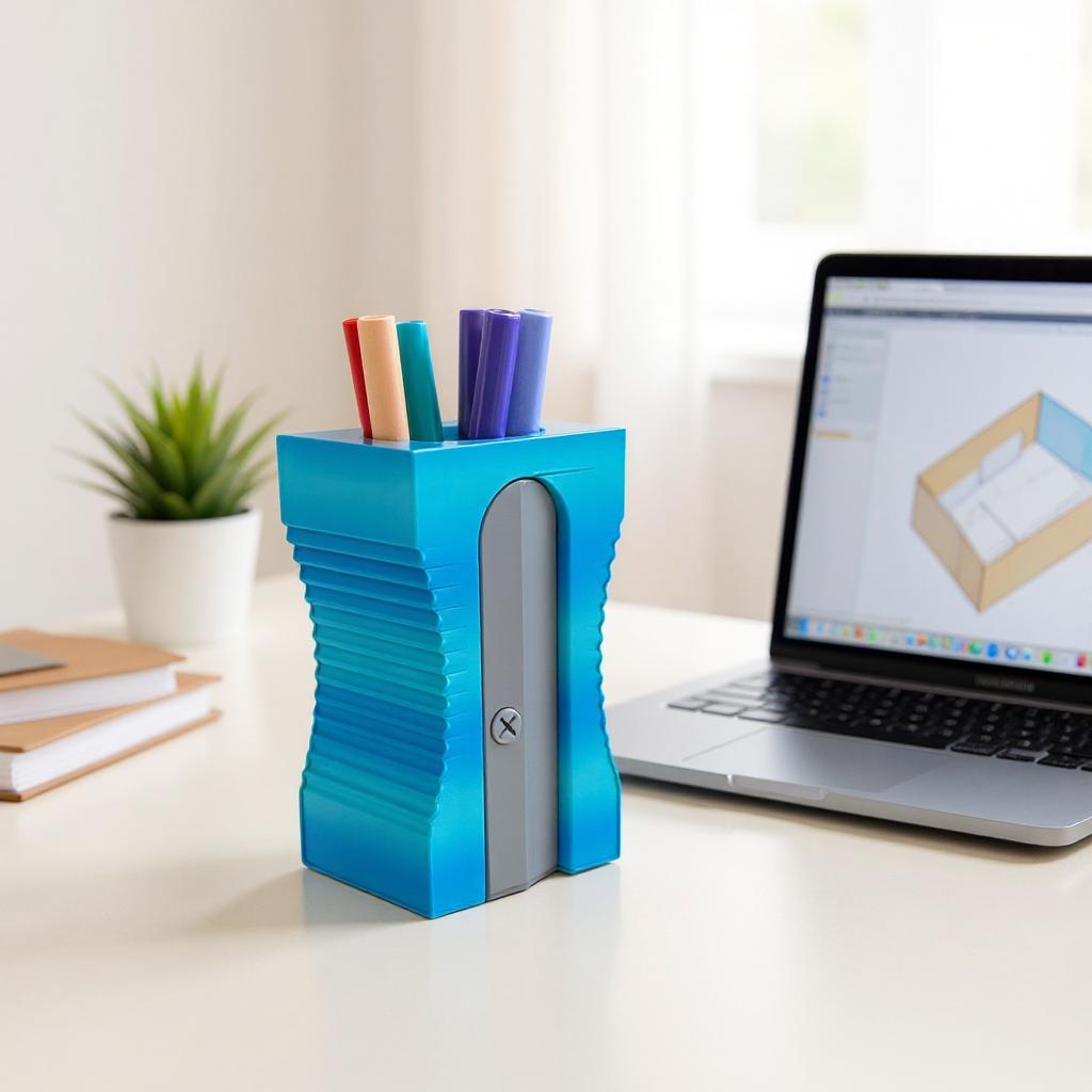 Desk Tidy 3D Printed Pencil Sharpener Holder – Fun Desk Organizer for Kids & Teachers, Unique Stationery Gift