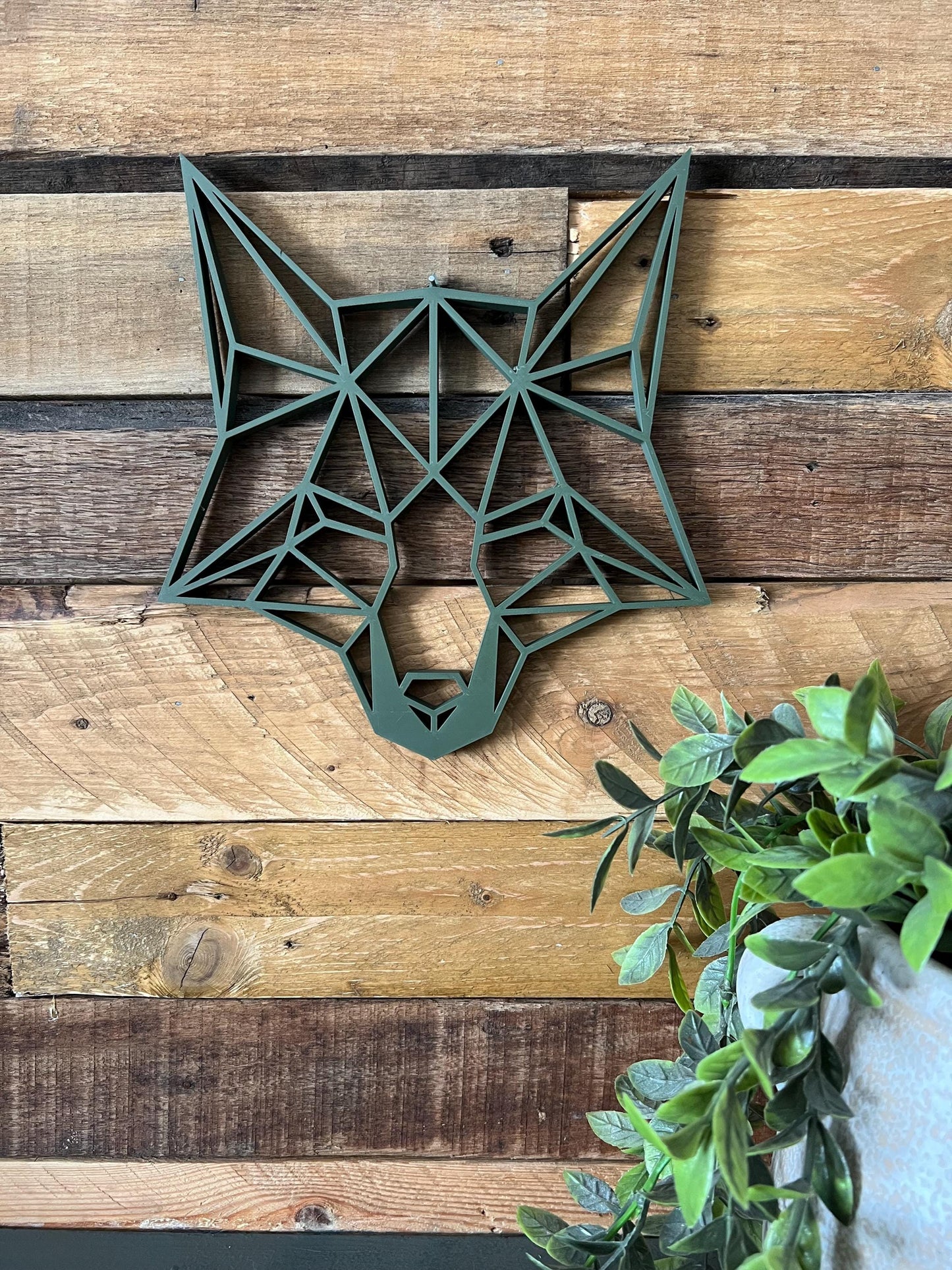 3D Printed Geometric Fox Wall Art: Modern Kids Room Decor