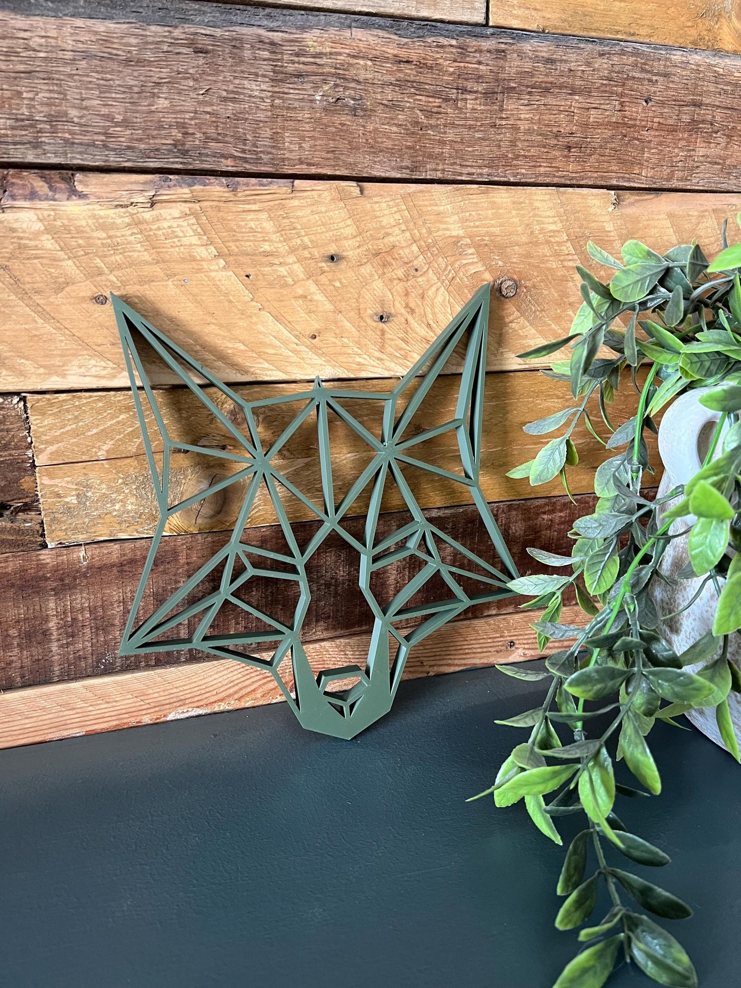 3D Printed Geometric Fox Wall Art: Modern Kids Room Decor