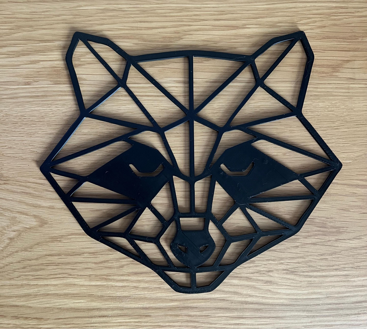 Geometric Raccoon Wall Art: 3D Printed Animal Decor