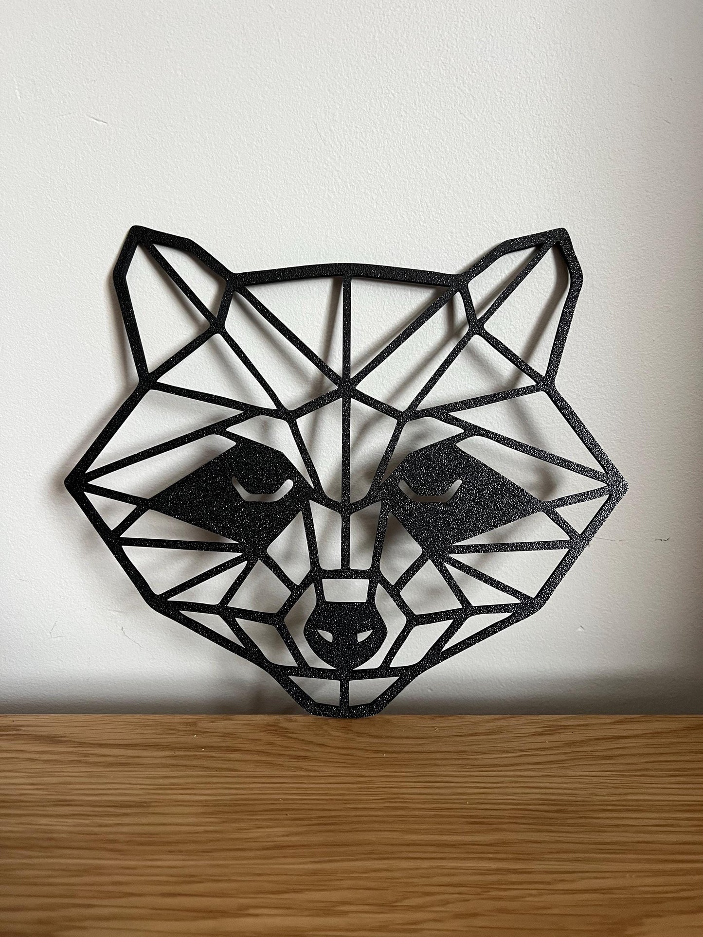 Geometric Raccoon Wall Art: 3D Printed Animal Decor