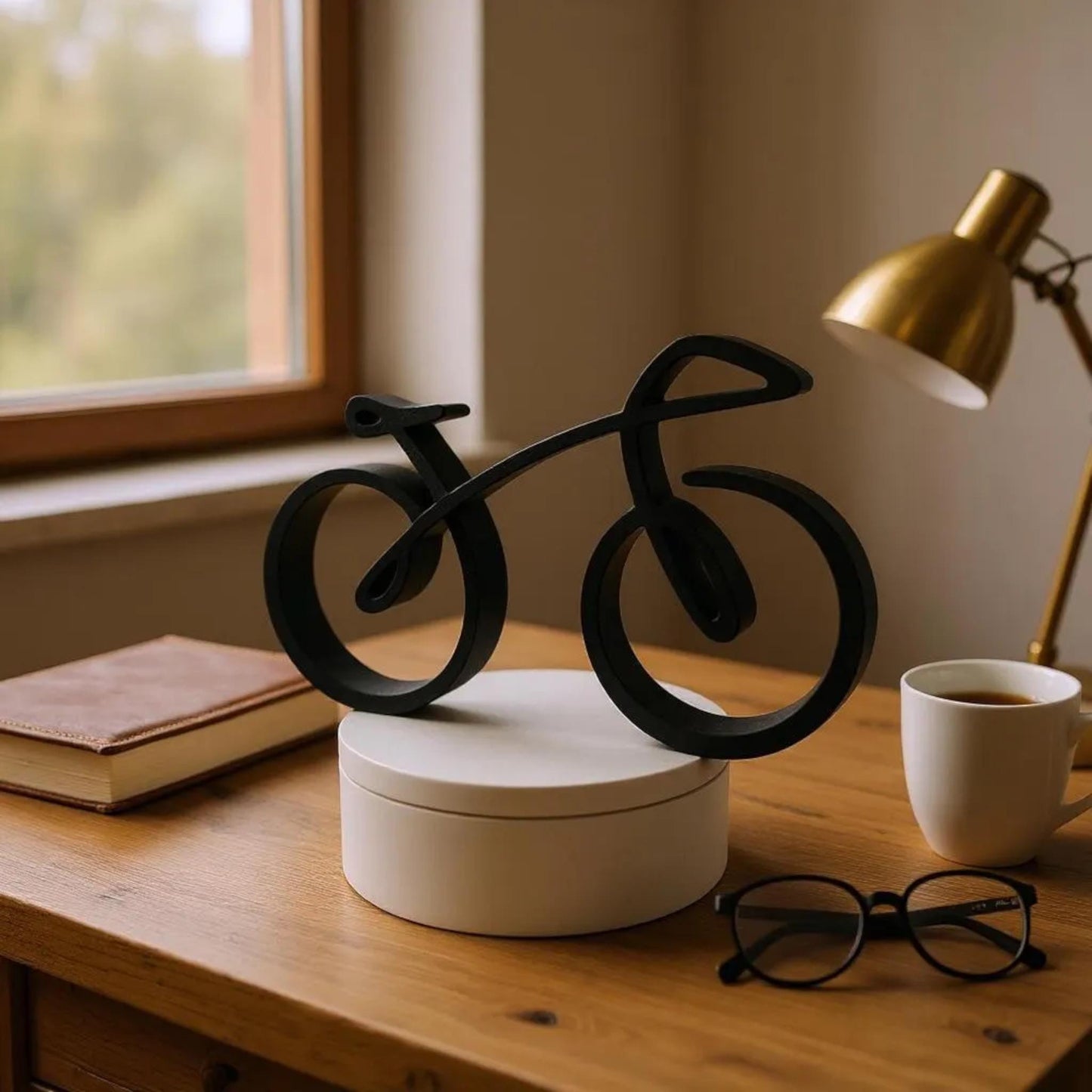 3D Printed Minimalist Bicycle Desk Decor: Modern Cycling Gift