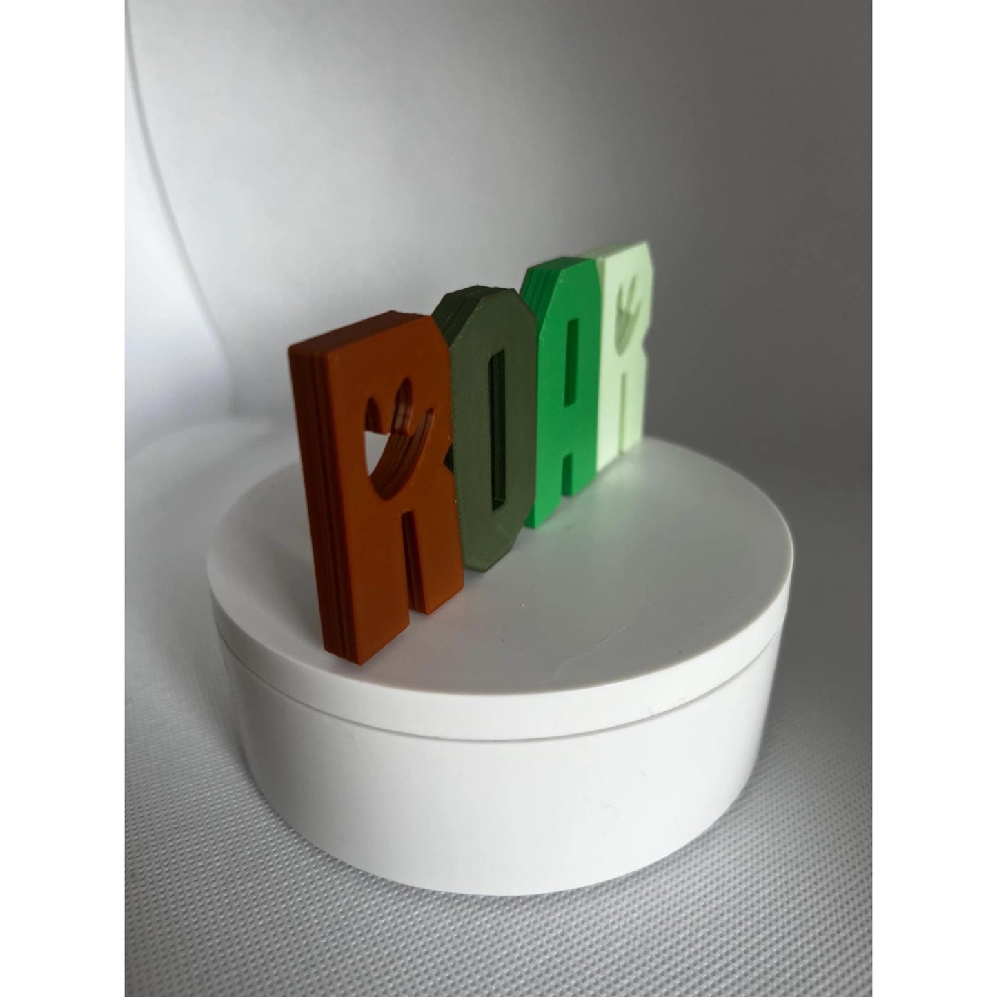 Dinosaur Footprint 3D Printed Shelf Decor: Kids Room ROAR Sign