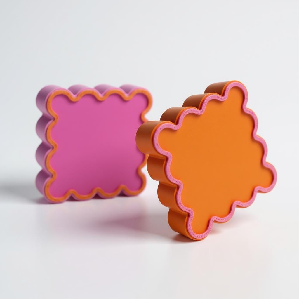 Retro Groovy Wavy Drawer Pulls 3D Printed Cabinet Knobs Pink Orange Nursery Decor Modern Kids Room Handles