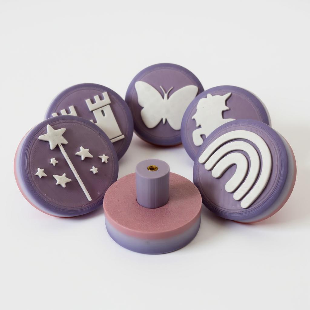 Magical Princess Drawer Pulls – 3D Printed Gradient PLA Knobs (Set of 6)
