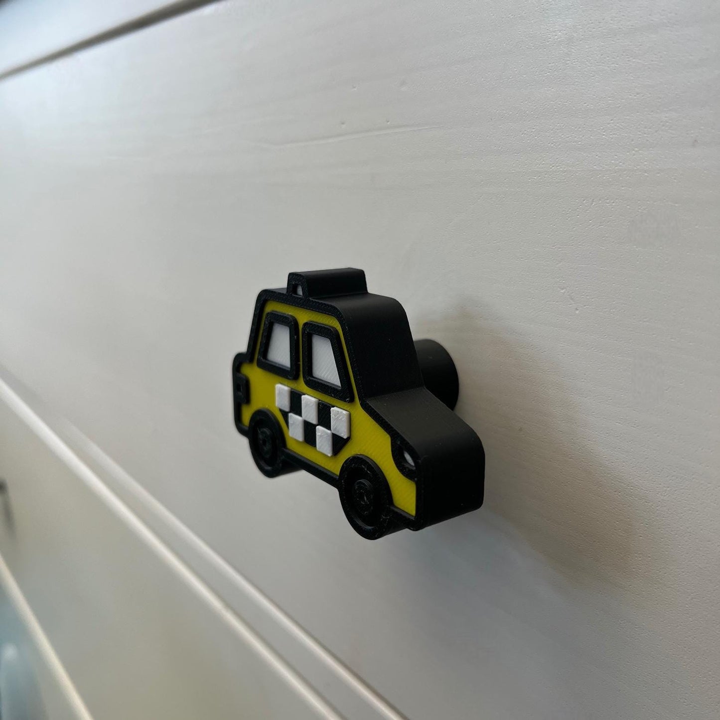3D Printed Yellow Taxi Drawer Knob: NYC Kids Room Decor