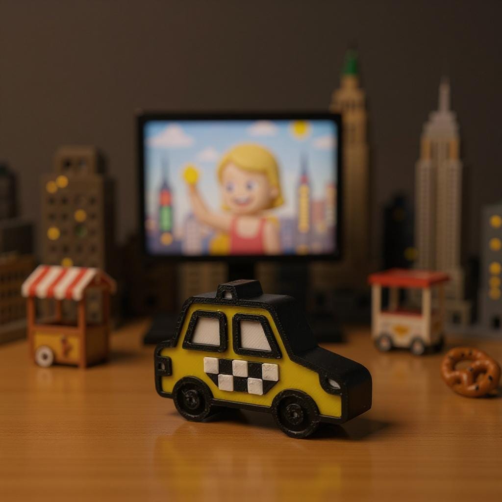 3D Printed Yellow Taxi Drawer Knob: NYC Kids Room Decor