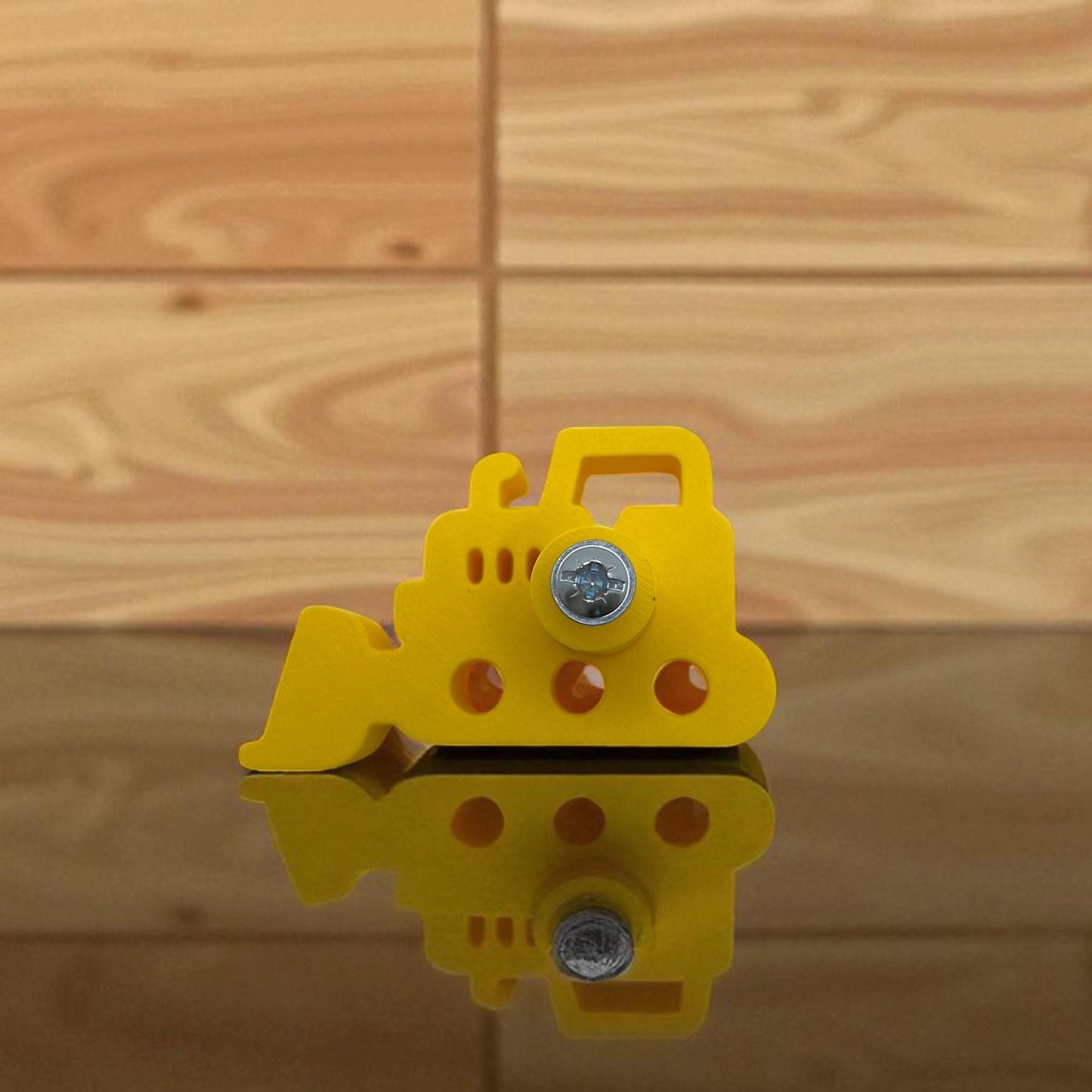 Yellow Bulldozer Drawer Pull – Construction Vehicle Knob for Kids' Dresser or Cabinet