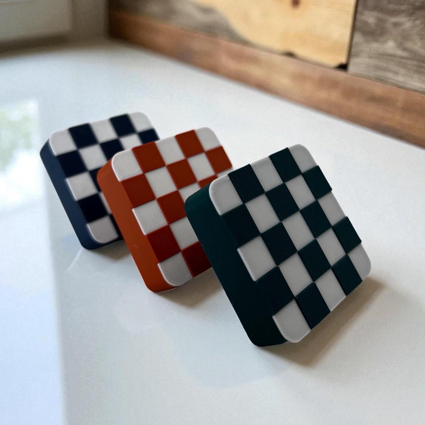 Checkerboard Drawer Knob: 3D Printed Skater Style Cabinet Pull