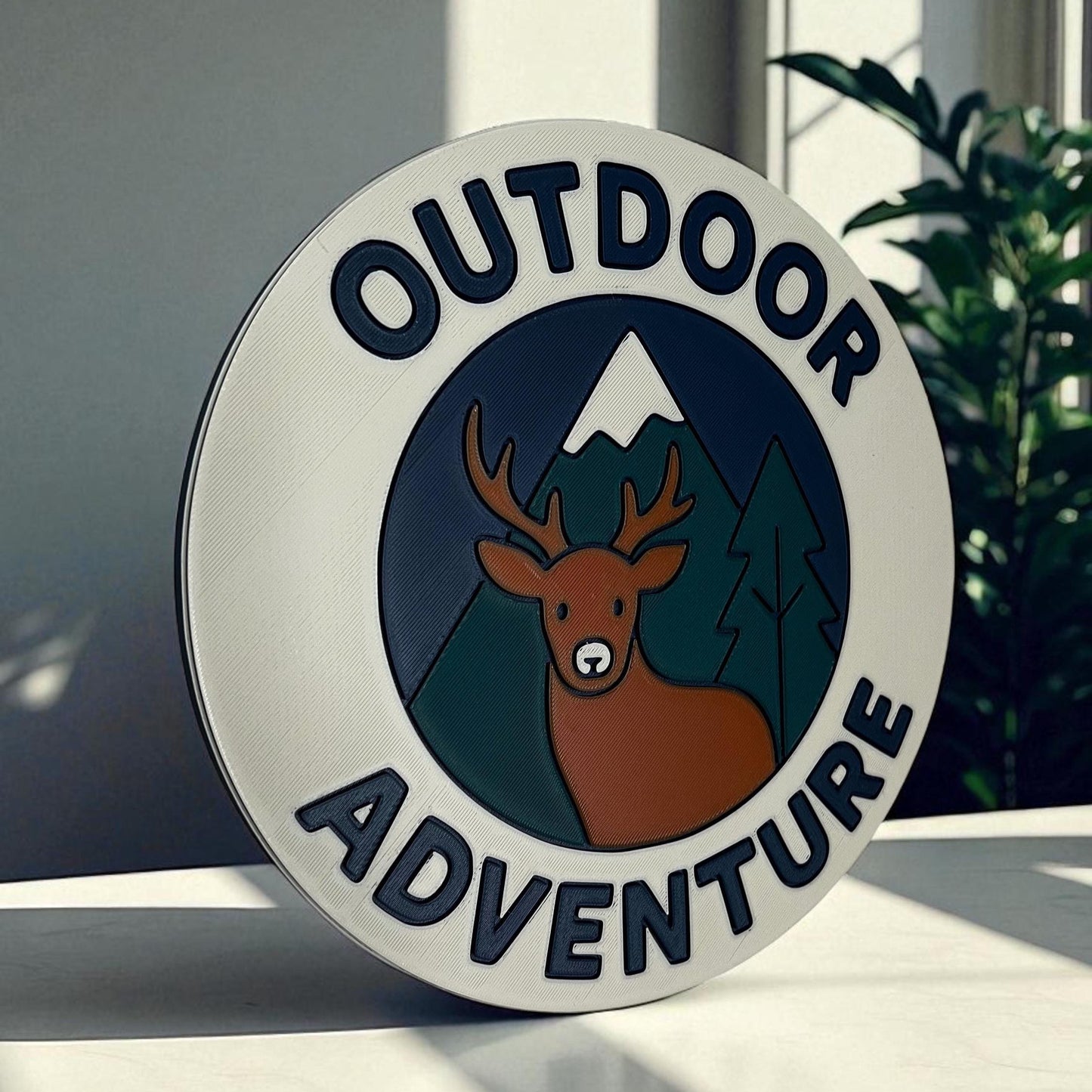 Woodland Adventure Wall Plaque: Deer, Mountain Nursery Decor