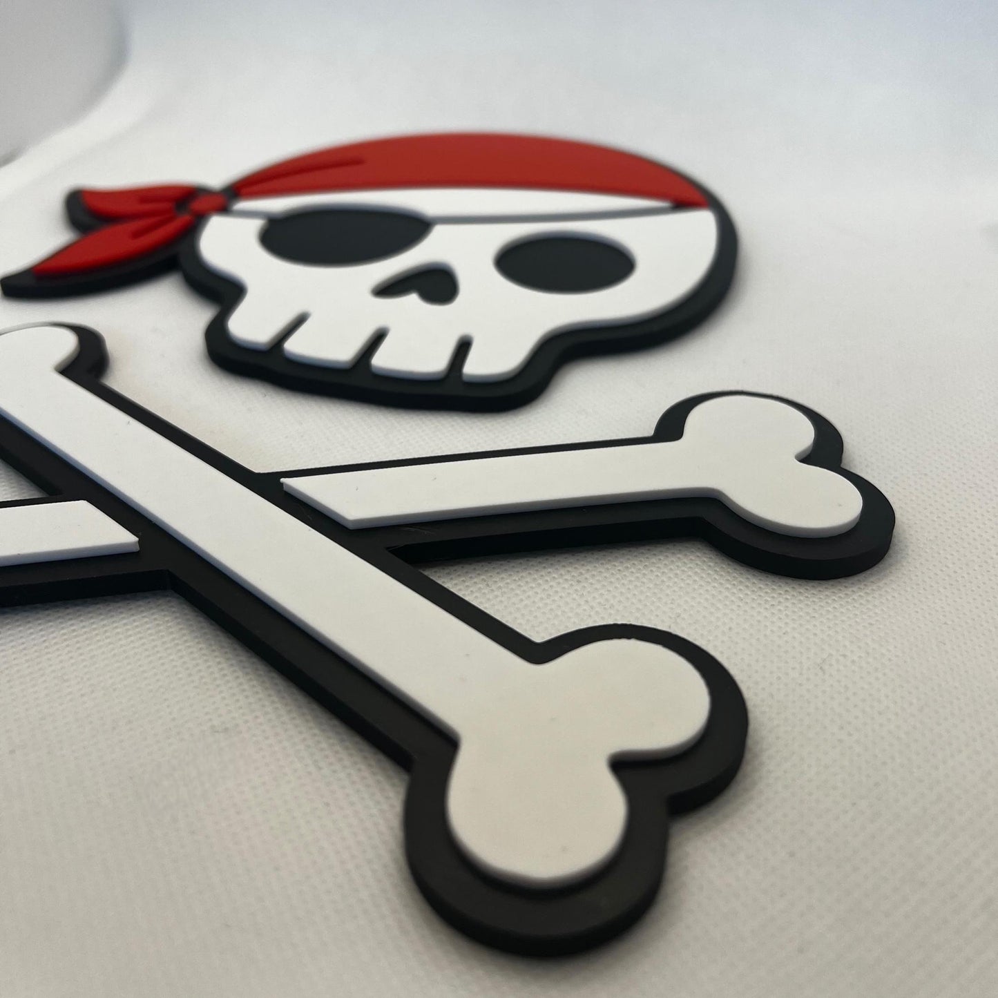 Pirate Skull Wall Decor: 3D Printed Red Bandana, Nautical Kids Room