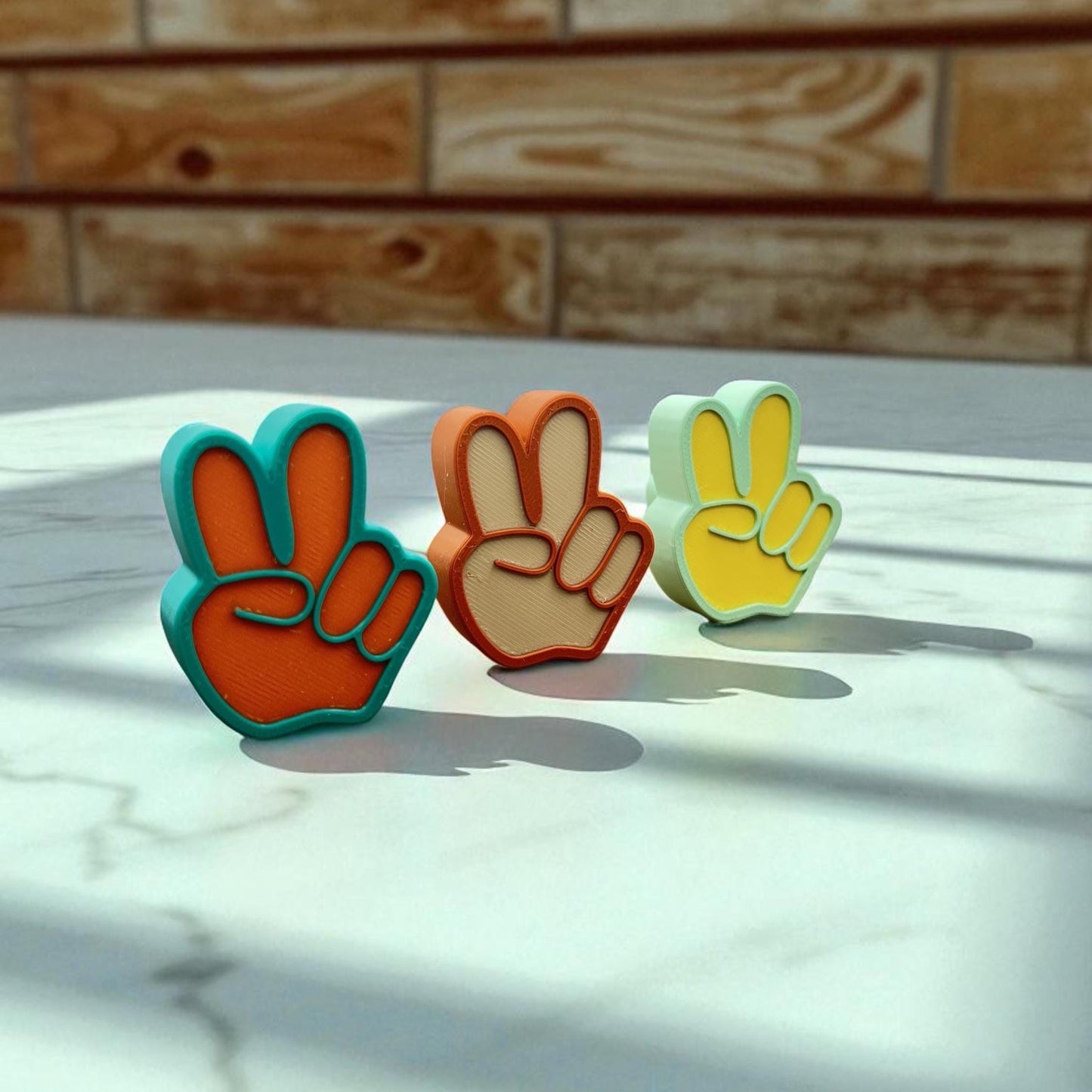 Peace Sign Drawer Pull – 3D Printed Knob in Retro Colors | Boho Drawer Handles | Customizable Kids Room Decor