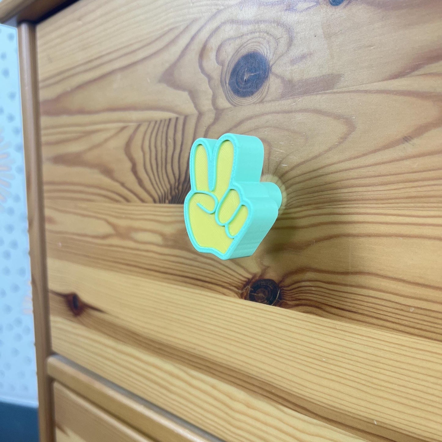 Peace Sign Drawer Pull: 3D Printed Boho Nursery Knob