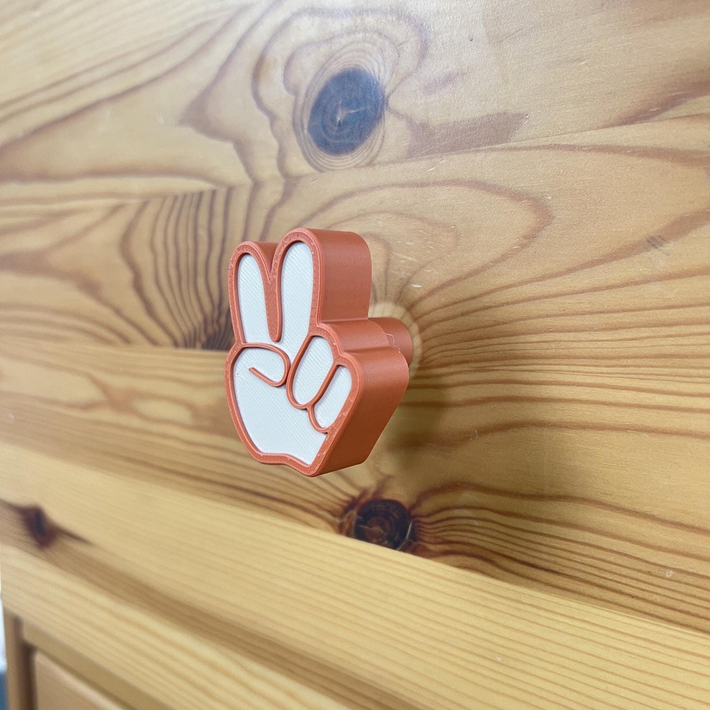 Peace Sign Drawer Pull: 3D Printed Boho Nursery Knob