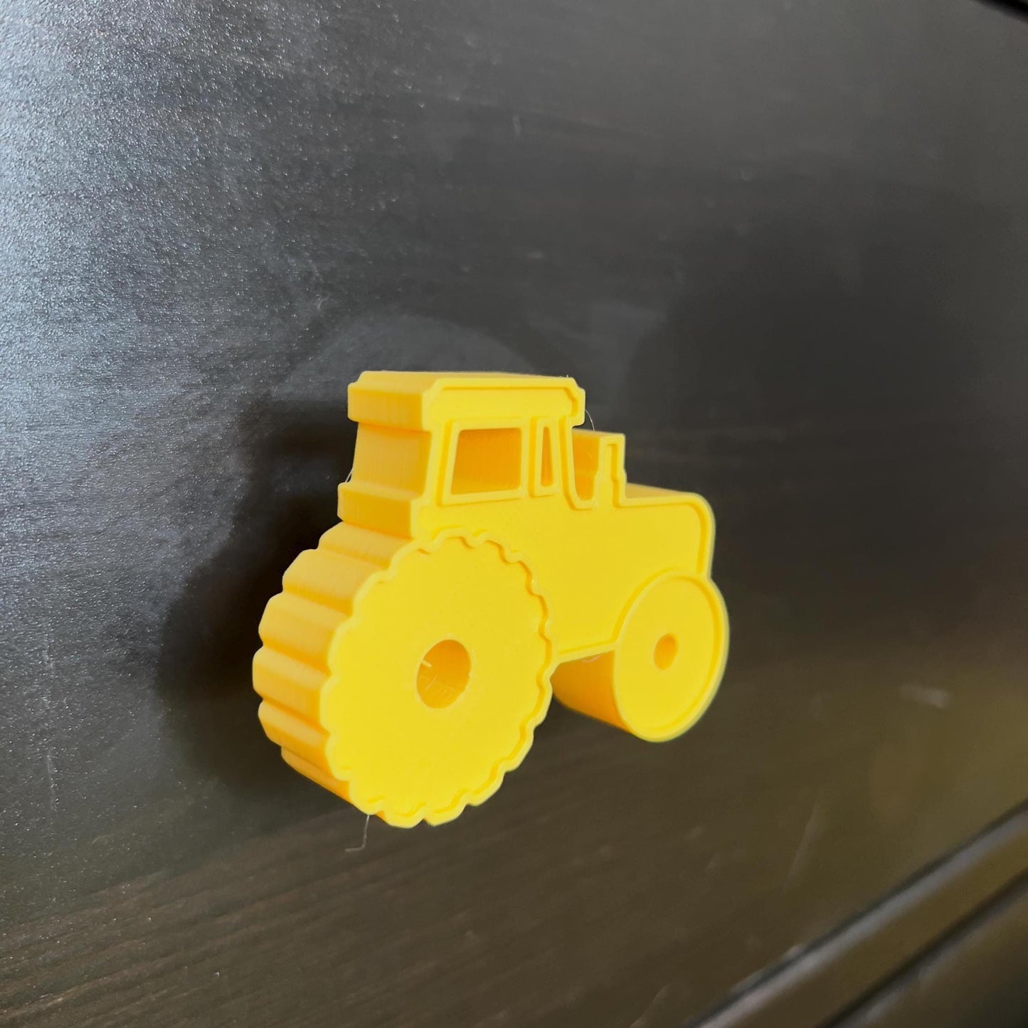 3D Printed Tractor Drawer Pull: Yellow Farm Nursery Knob