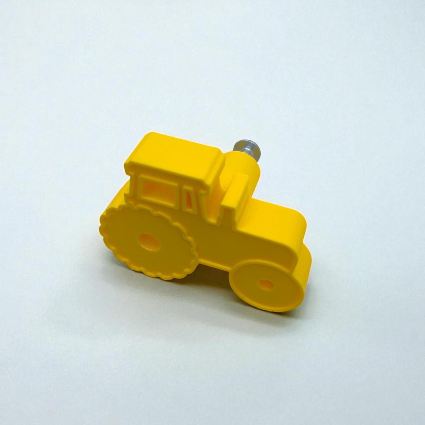 3D Printed Tractor Drawer Pull: Yellow Farm Nursery Knob