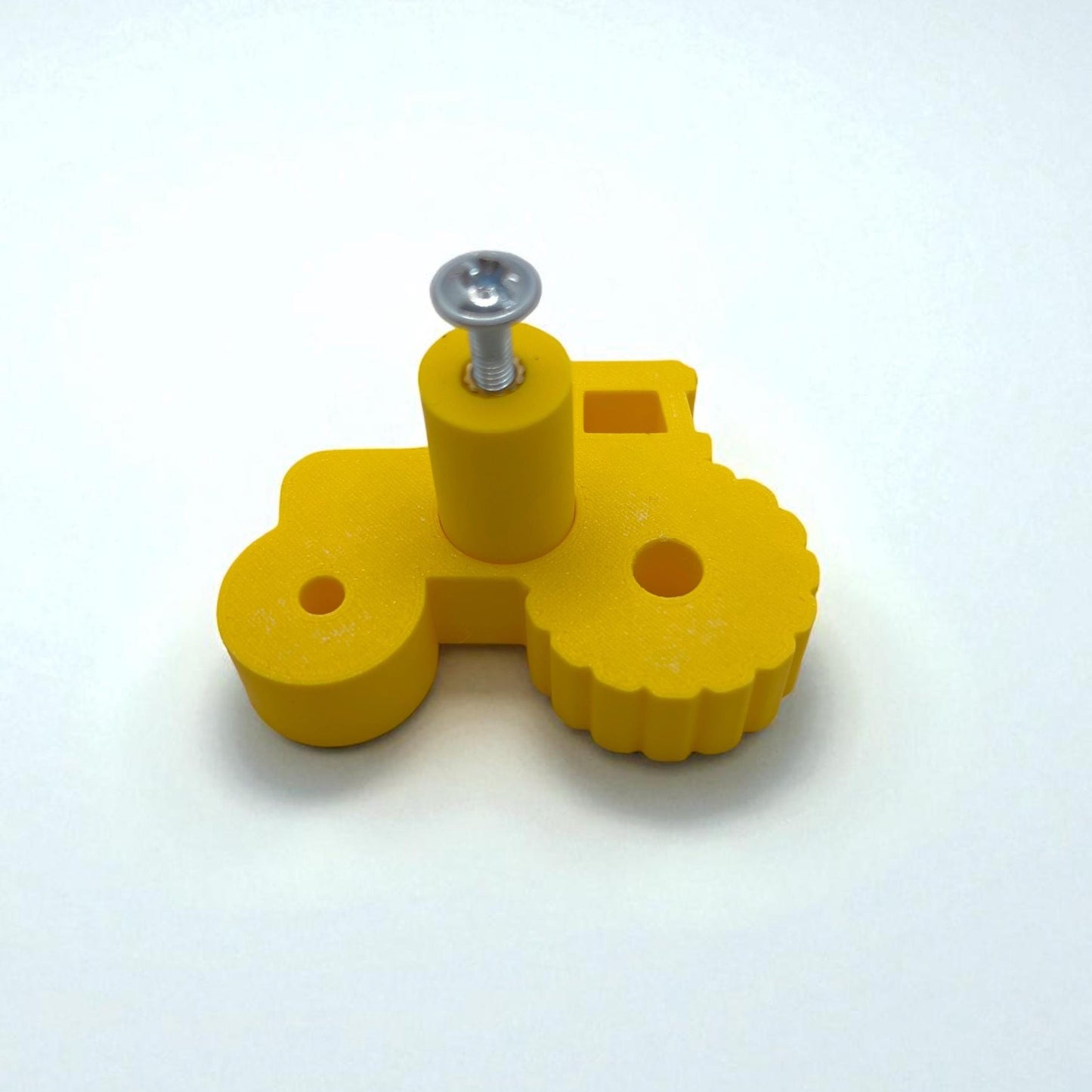 3D Printed Tractor Drawer Pull: Yellow Farm Nursery Knob