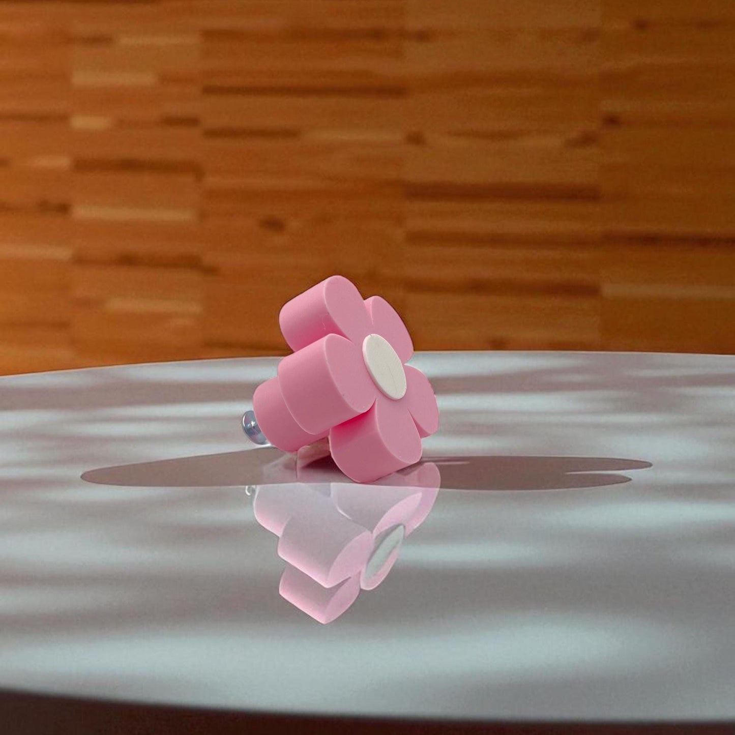 Pink Flower Drawer Pull: Kids Room Decor, Floral Cabinet Knob