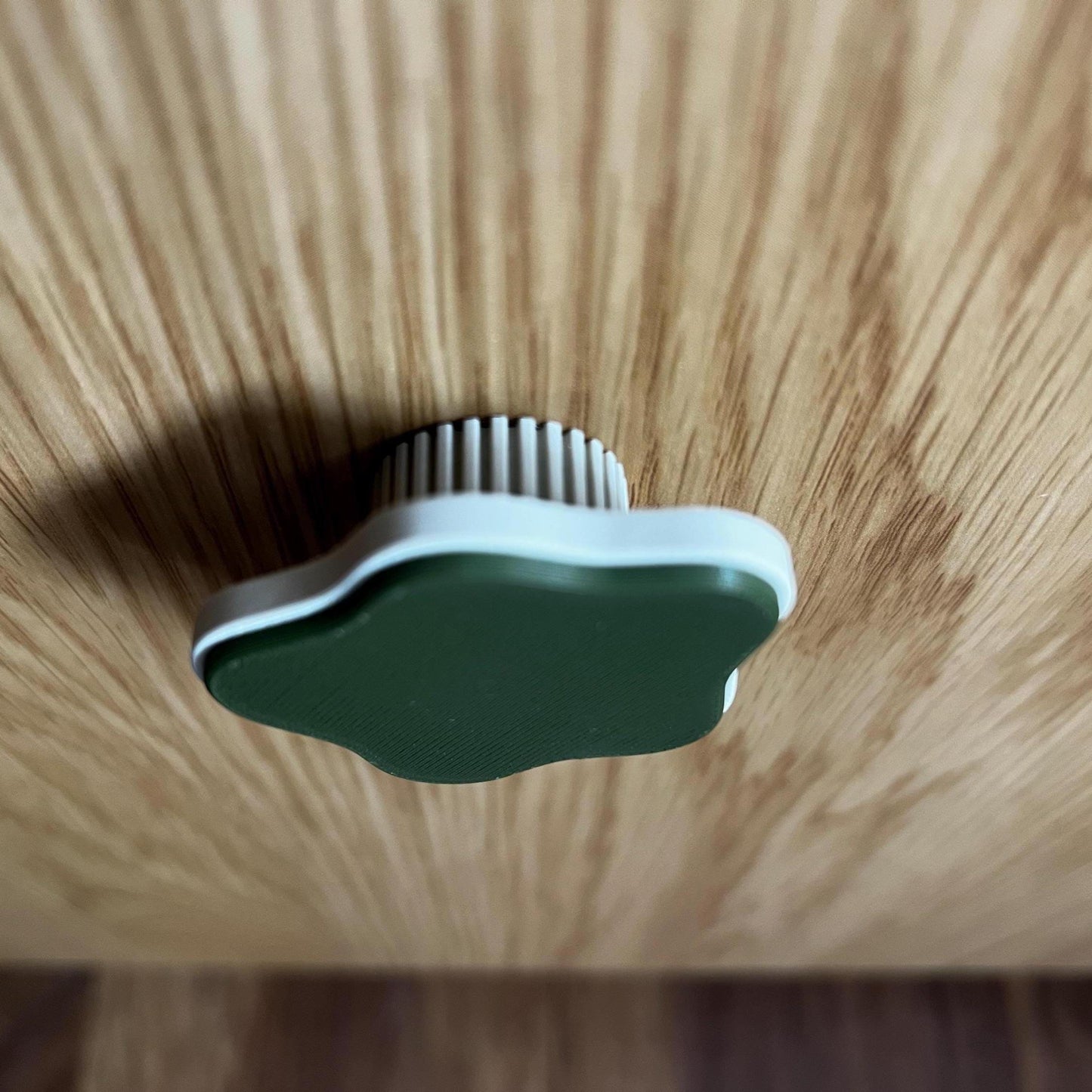 Scalloped Sage Green Knob: Retro Boho Cabinet Handle