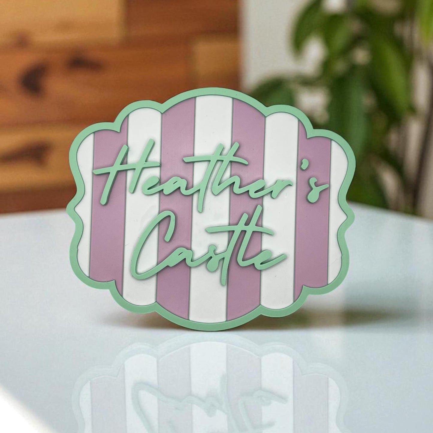 Custom Scalloped Name Sign: 3D Printed Pastel Nursery Decor