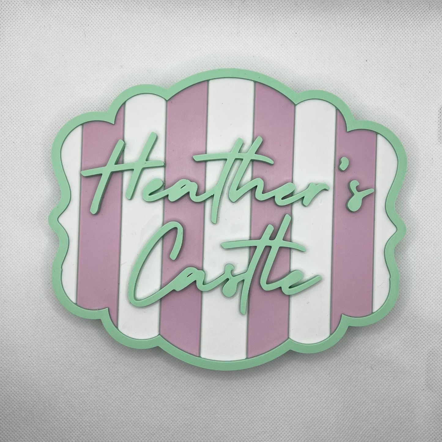 Custom Scalloped Name Sign: 3D Printed Pastel Nursery Decor