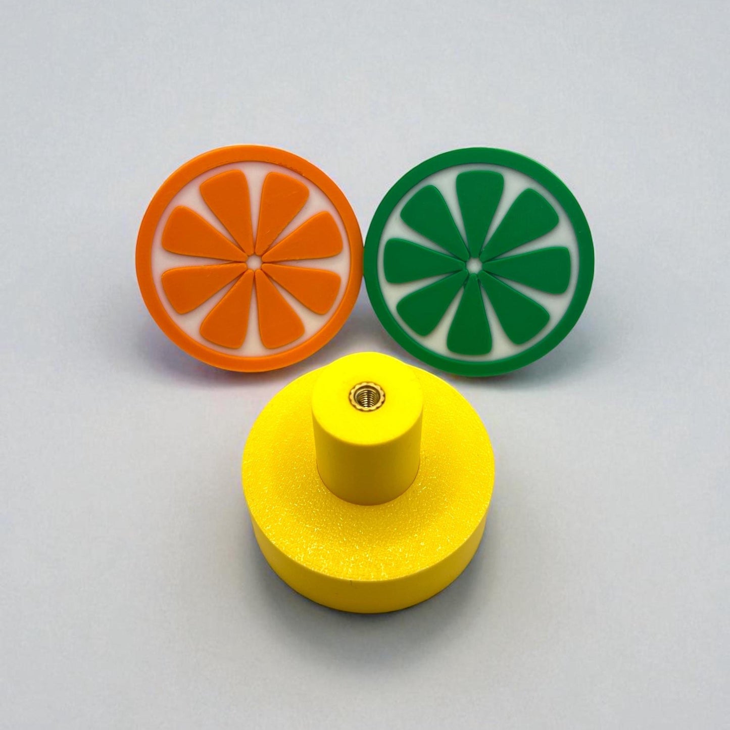 Citrus Drawer Knobs: 3D Printed Lime, Lemon, Orange - Kids' Room Decor