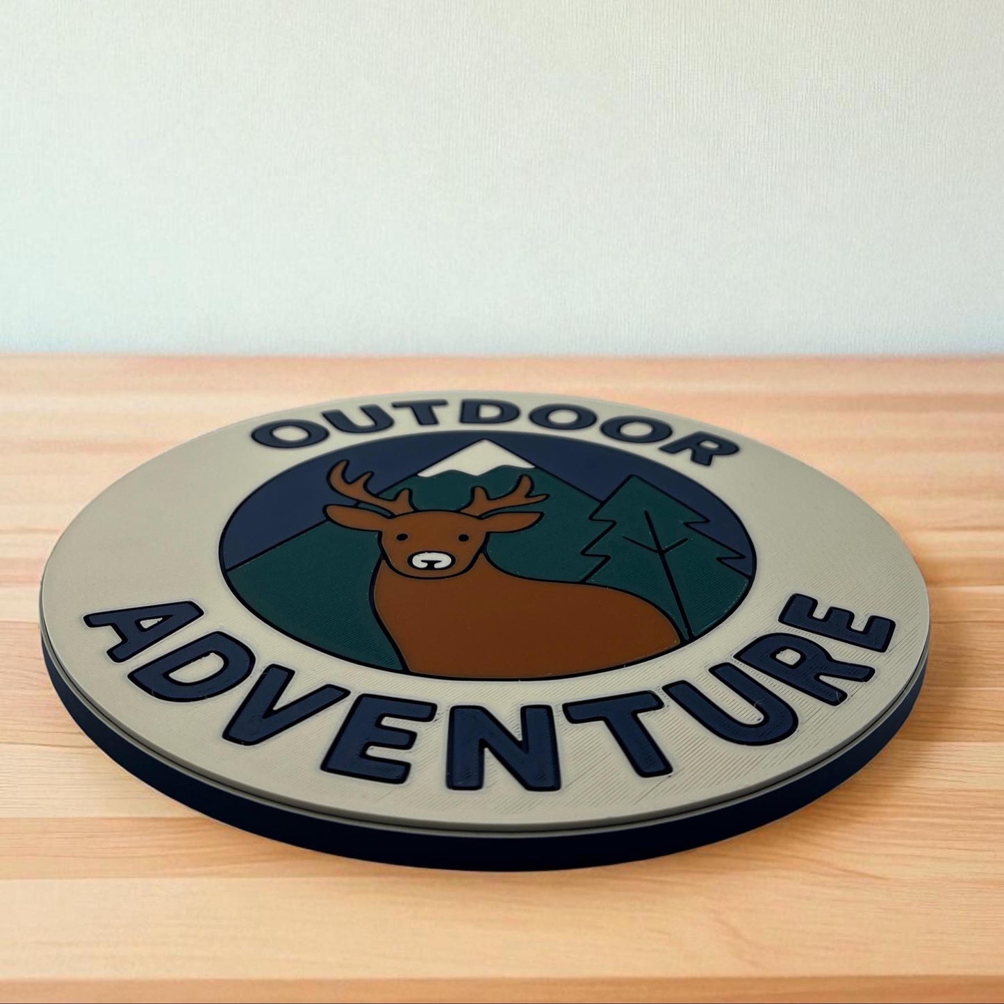 Woodland Adventure Wall Plaque: Deer, Mountain Nursery Decor