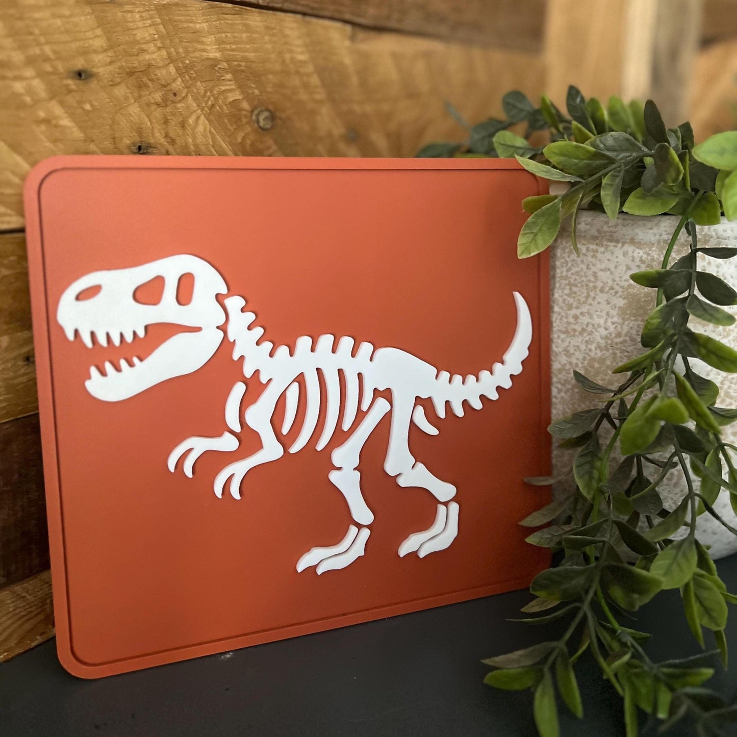 3D Printed T-Rex Skeleton Wall Art: Kids Dinosaur Room Decor