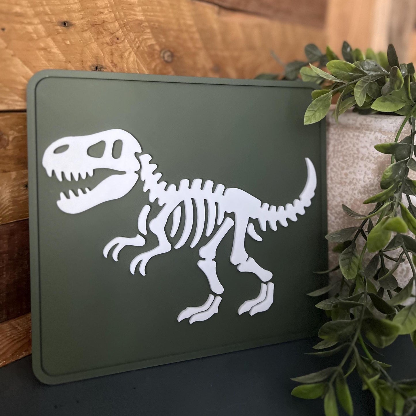 3D Printed T-Rex Skeleton Wall Art: Kids Dinosaur Room Decor