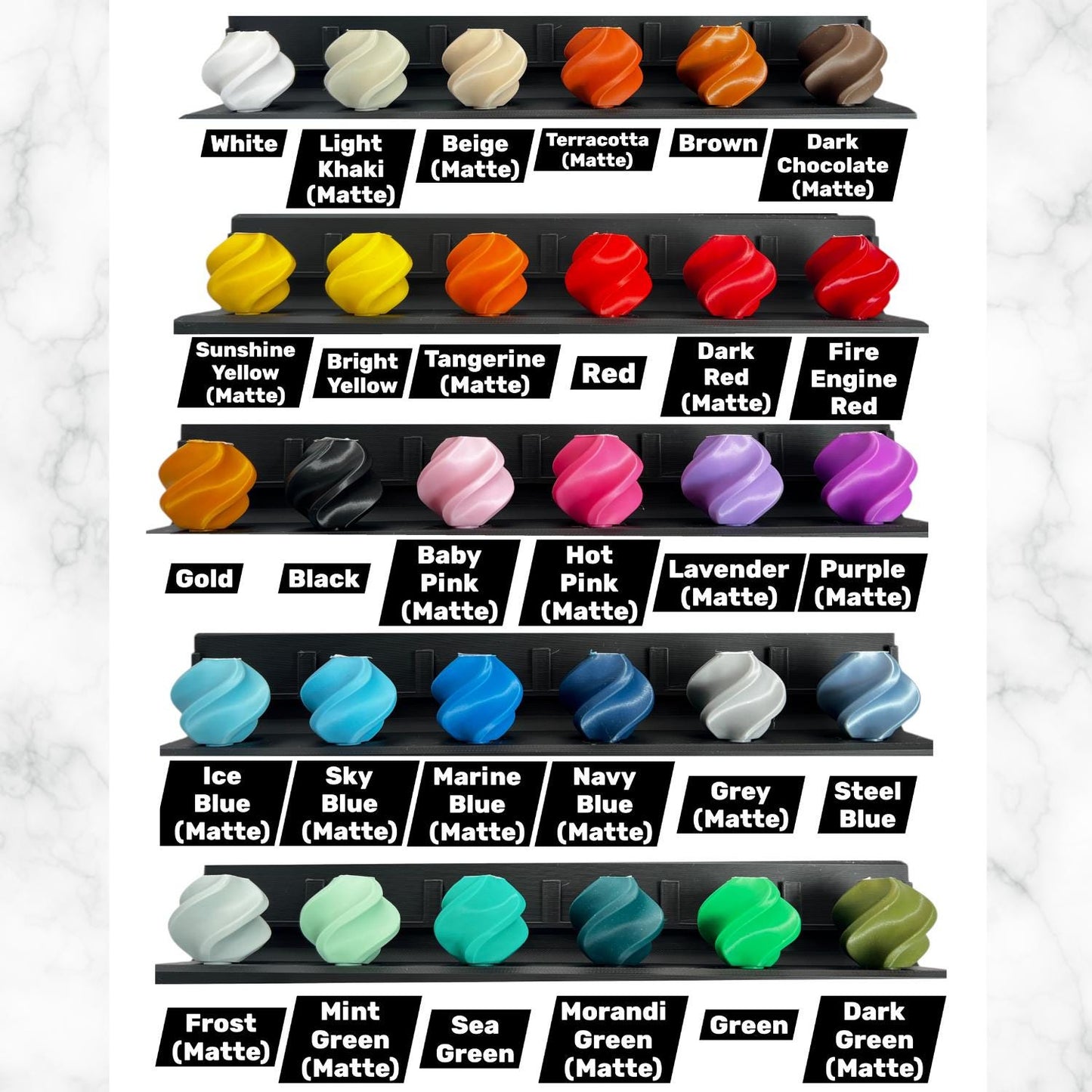 Striped Cabinet Knobs – Custom 3D Printed - Modern Colour Block Design