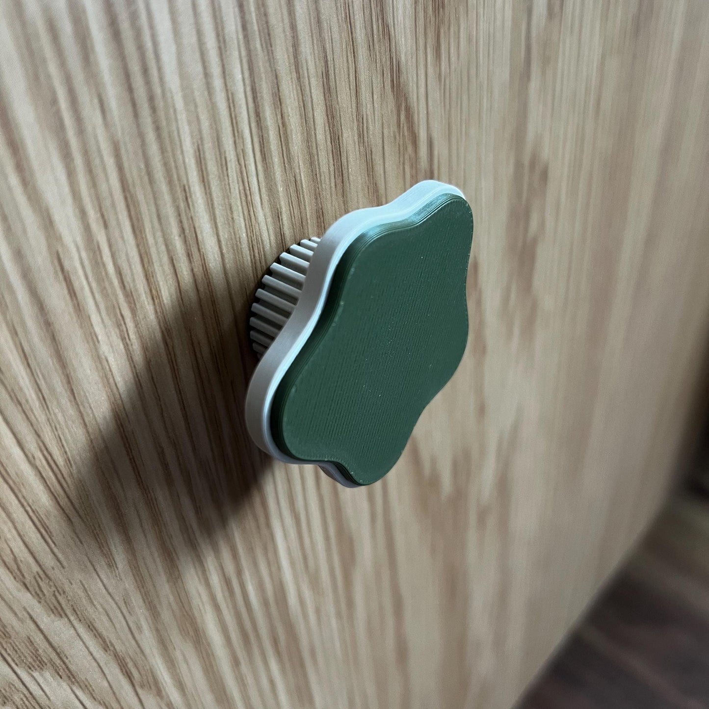 Scalloped Sage Green Knob: Retro Boho Cabinet Handle