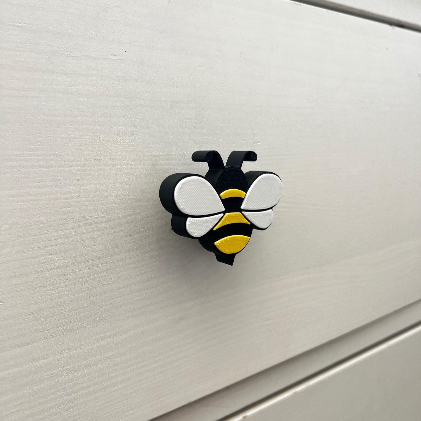 3D Printed Bee Drawer Pull – Cute Cabinet Knob – Bumblebee Furniture Handle for Dresser, Cupboard, or Nursery Decor