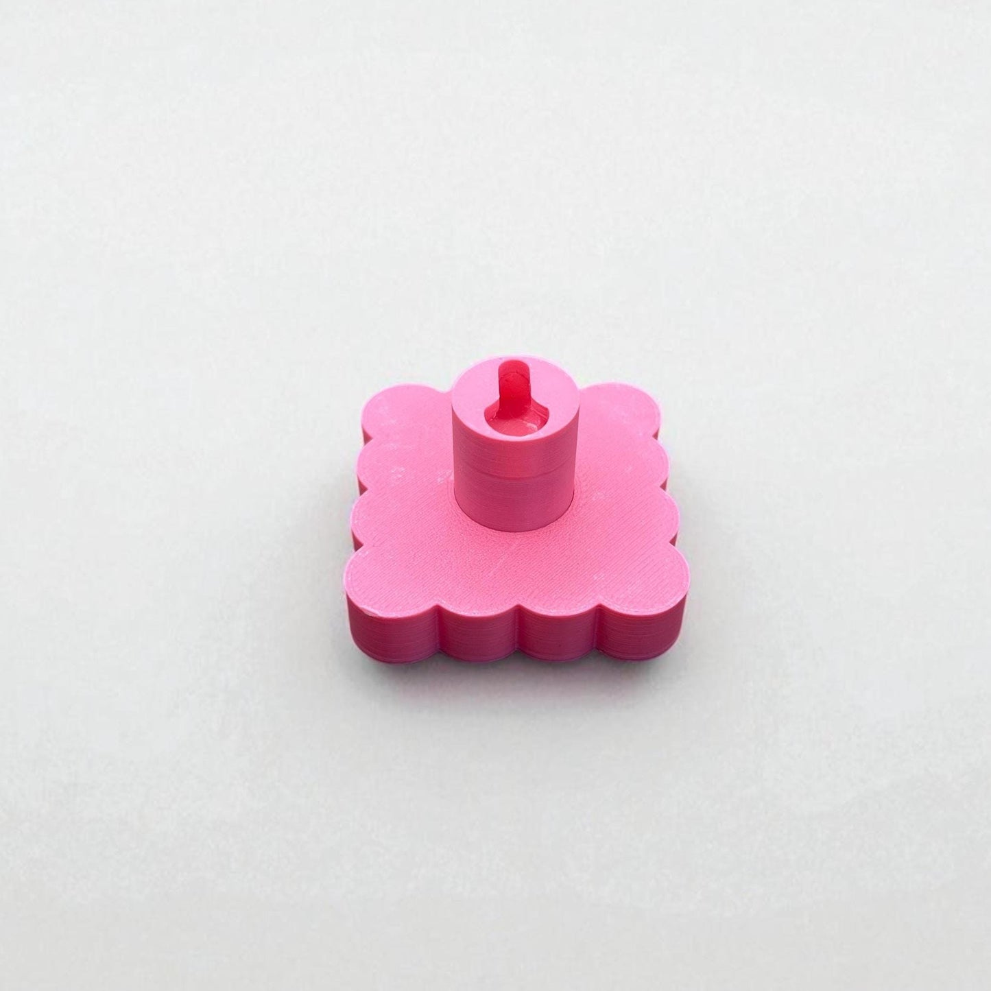 3D Printed Scalloped Wall Hook: Retro Modern Hanger, Orange & Pink