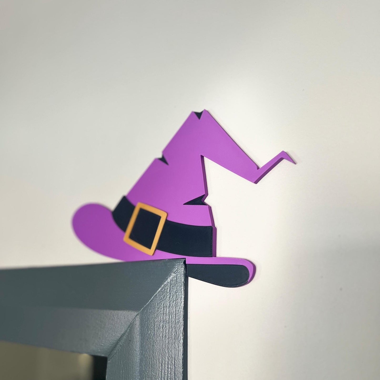 Whimsical Purple Witch Hat Door Trim Decoration – Halloween Home Decor