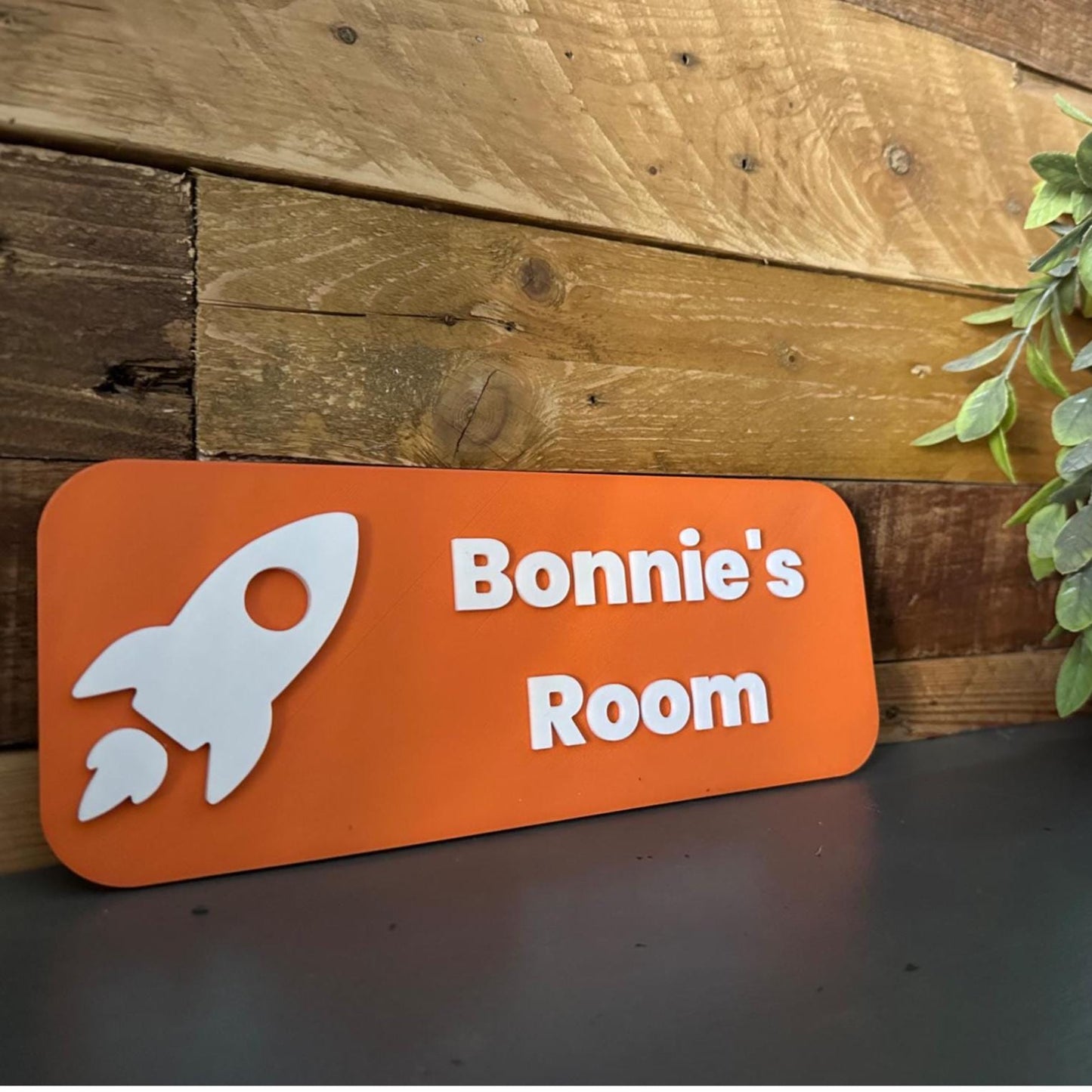 Personalized Rocket Door Sign: 3D Printed Space Theme Decor