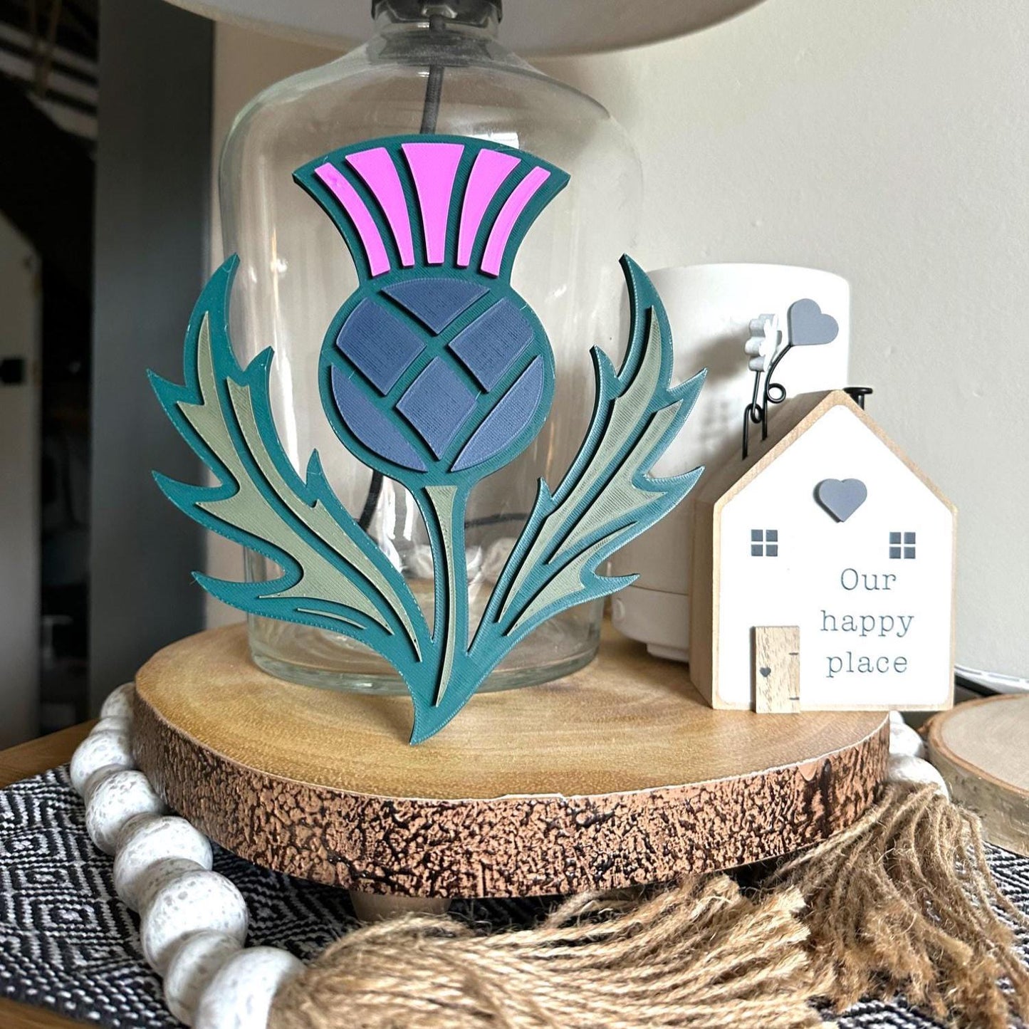 3D Printed Scottish Thistle Wall Art: Celtic Home Decor
