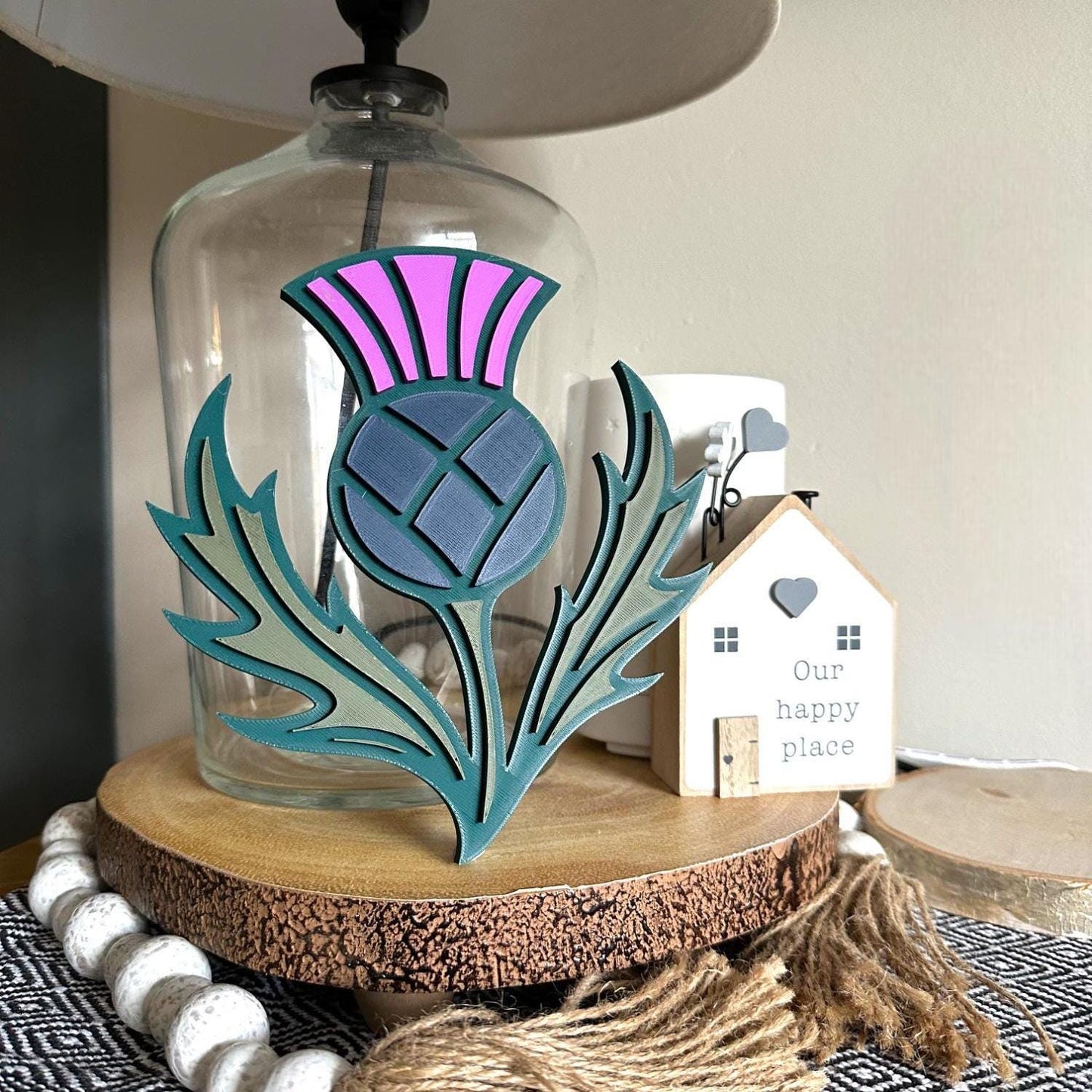 3D Printed Scottish Thistle Wall Art: Celtic Home Decor