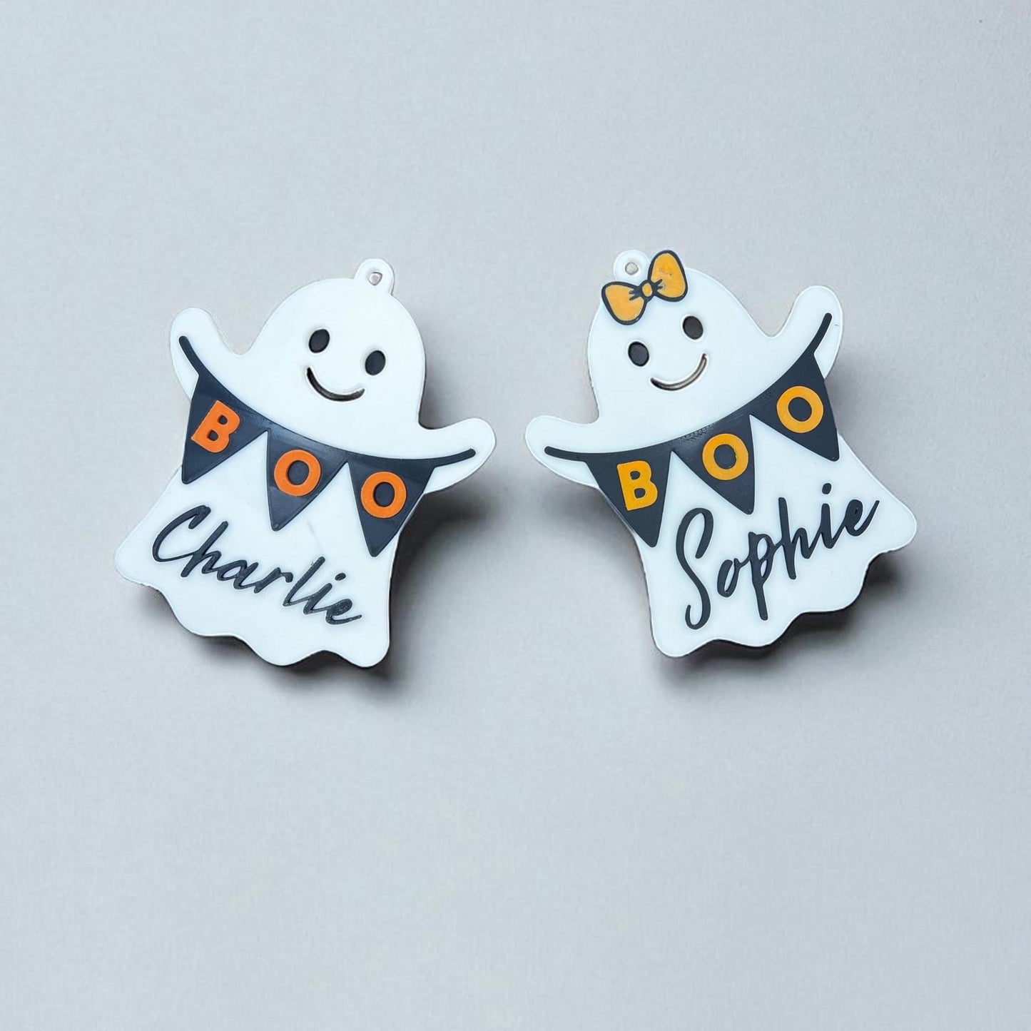 Personalised Halloween Ghost Boo Basket Tag – Custom Boo Bag Name Tag – Trick or Treat Bucket Label – Kids Halloween Decoration