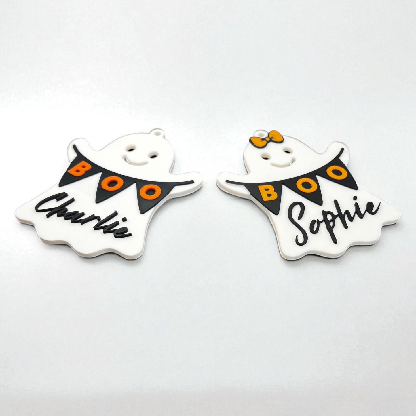 Personalised Halloween Ghost Boo Basket Tag – Custom Boo Bag Name Tag – Trick or Treat Bucket Label – Kids Halloween Decoration