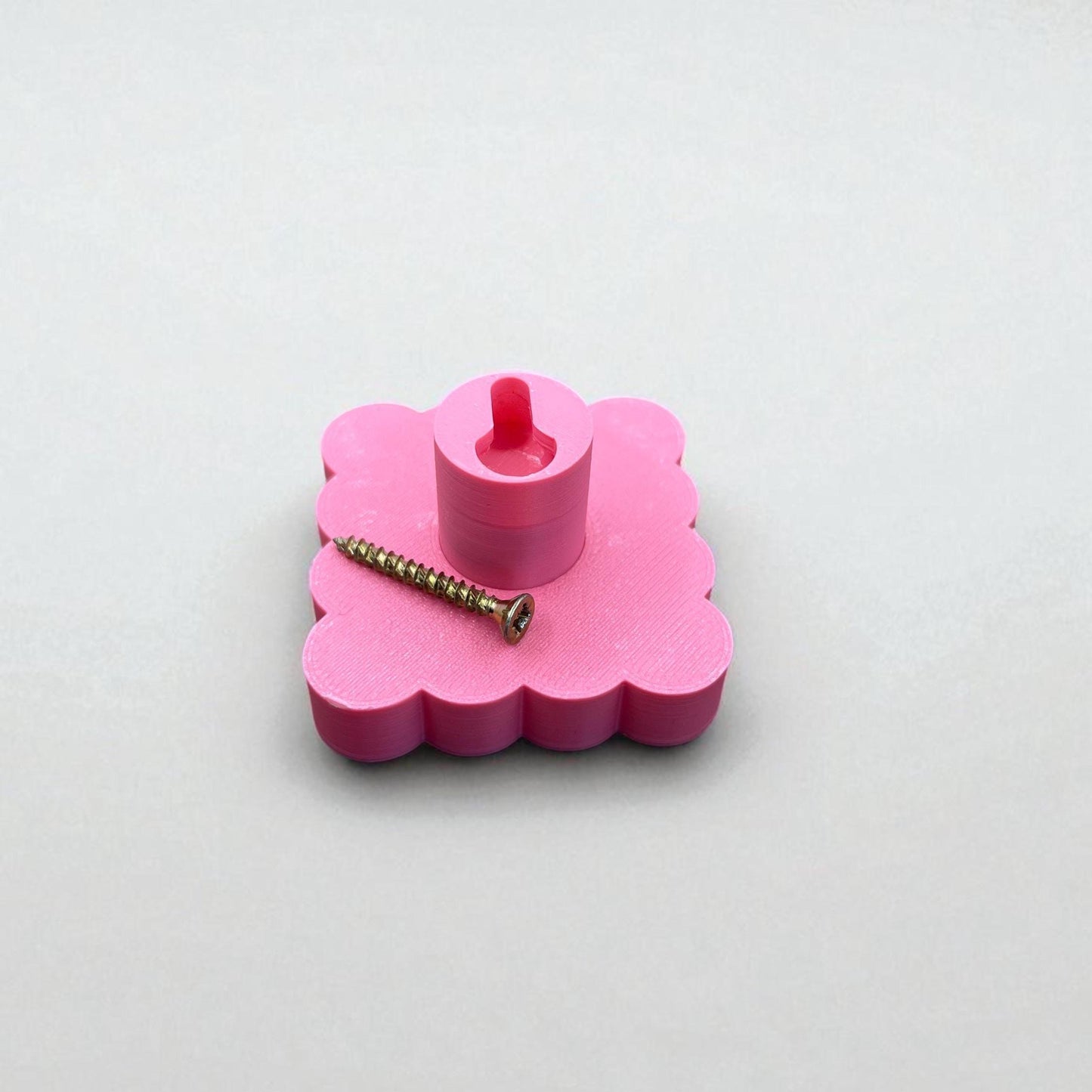 3D Printed Scalloped Wall Hook: Retro Modern Hanger, Orange & Pink