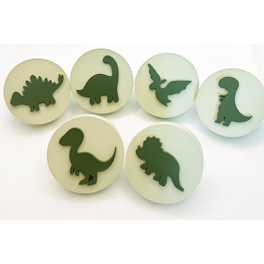 Dinosaur Drawer Pull Set of 6 – Fun Kids Room Decor, Nursery Dino Cabinet Knobs & Handles for Children’s Furniture