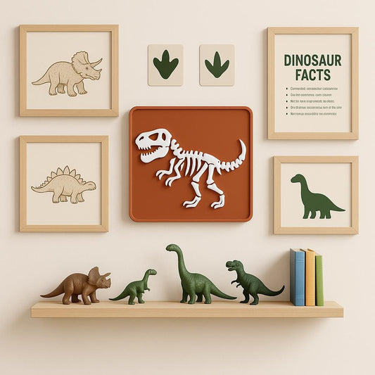 Dinosaur Skeleton Wall Art – 3D Printed T-Rex Kids Room Decor, Unique Dino Sign for Boys & Girls Bedroom
