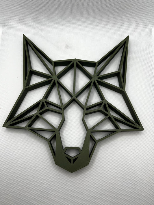 3D Printed Geometric Fox Wall Art: Modern Kids Room Decor
