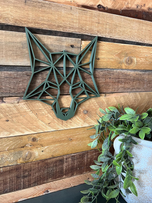 3D Printed Geometric Fox Wall Art: Modern Kids Room Decor