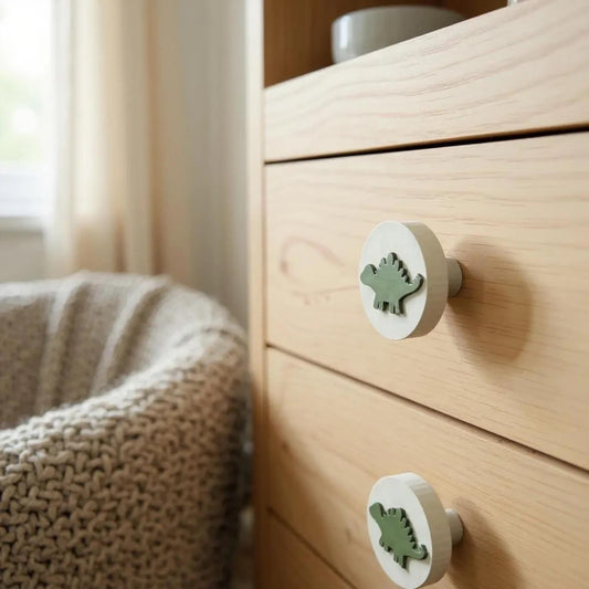 Dinosaur Drawer Pulls – Fun 3D Printed Dino Knobs for Kids’ Room Furniture & Nursery Decor