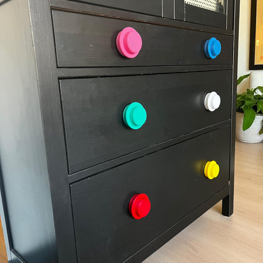Building Block Shaped Drawer Knobs – Colorful Brick Pulls for Kids’ Furniture, Playroom or Nursery Decor