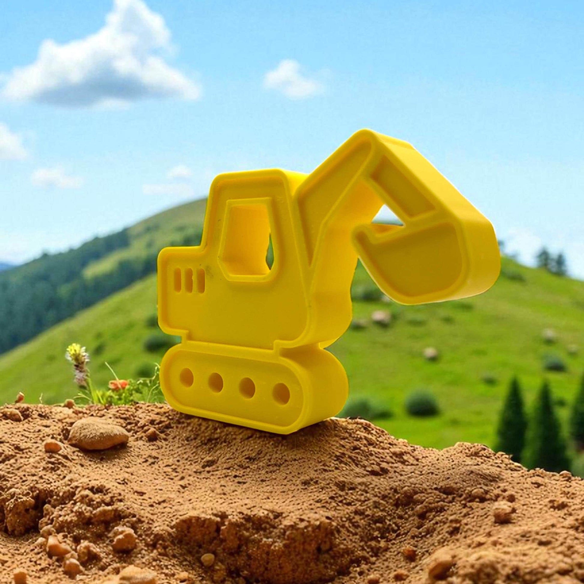 Excavator Drawer Pull | 3D Printed Digger Knob for Kids&#39; Furniture | Yellow Construction Handle