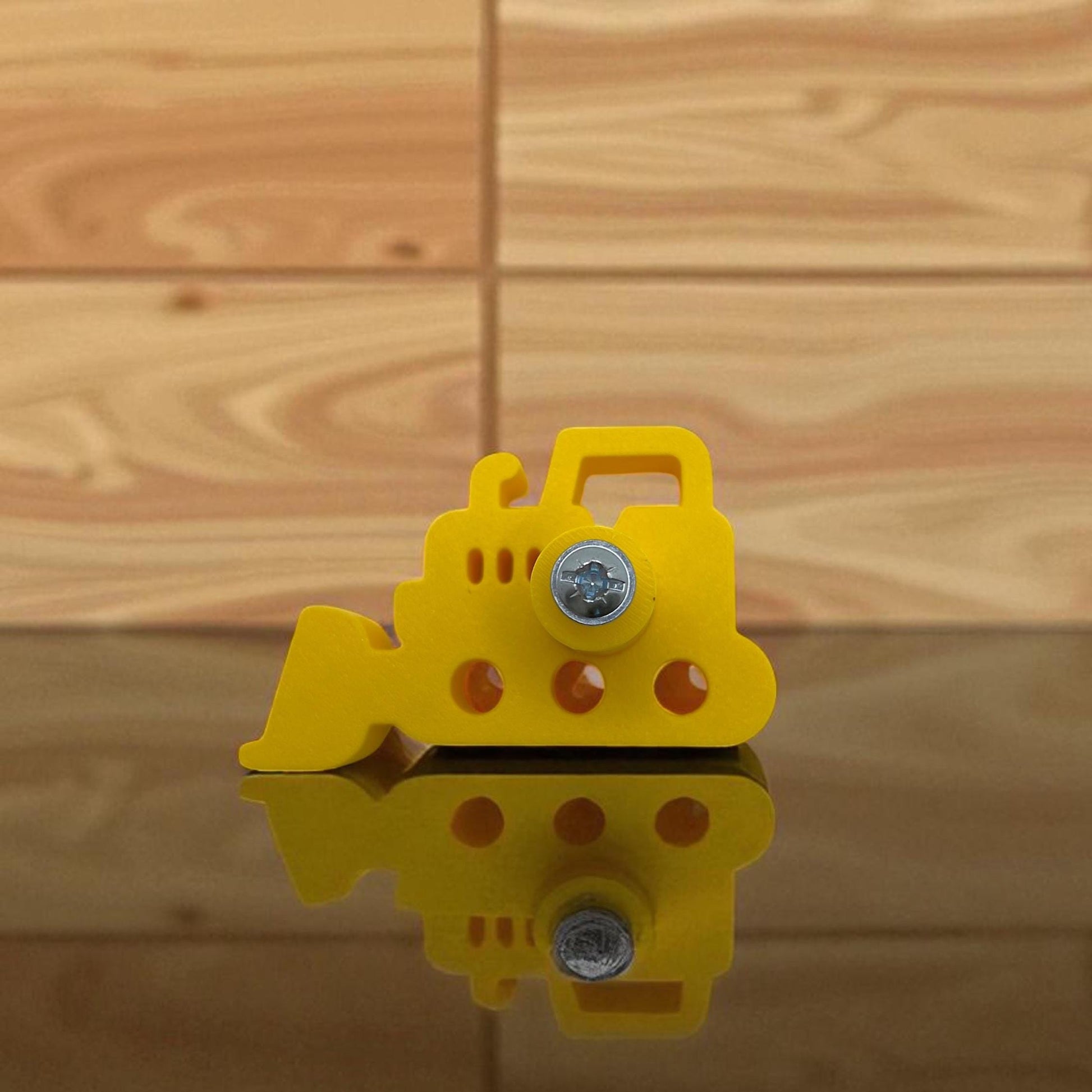 Yellow Bulldozer Drawer Pull – Construction Vehicle Knob for Kids&#39; Dresser or Cabinet