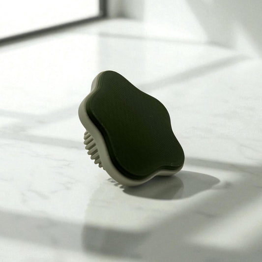Scalloped Sage Green Knob | Retro Wavy Drawer Pull | Organic Mid-Century Cabinet Handle | Modern Boho Hardware